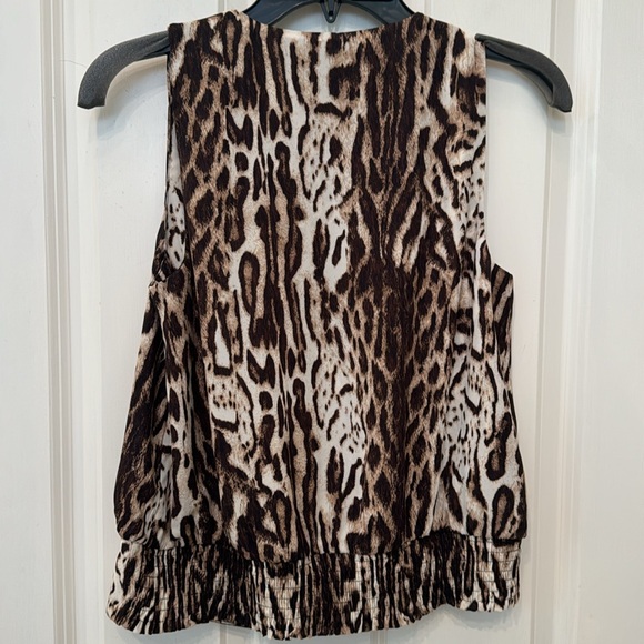 INC cheetah print tank/shell. Excellent condition. Gorgeous draped look Small - Picture 2 of 4